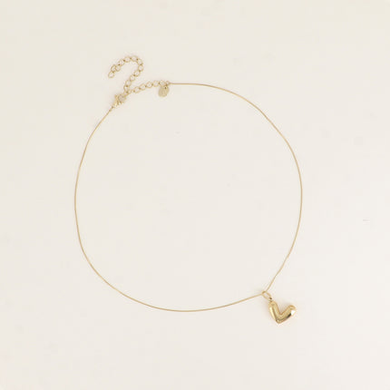 Collier - maille serpent fine et pendentif coeur
