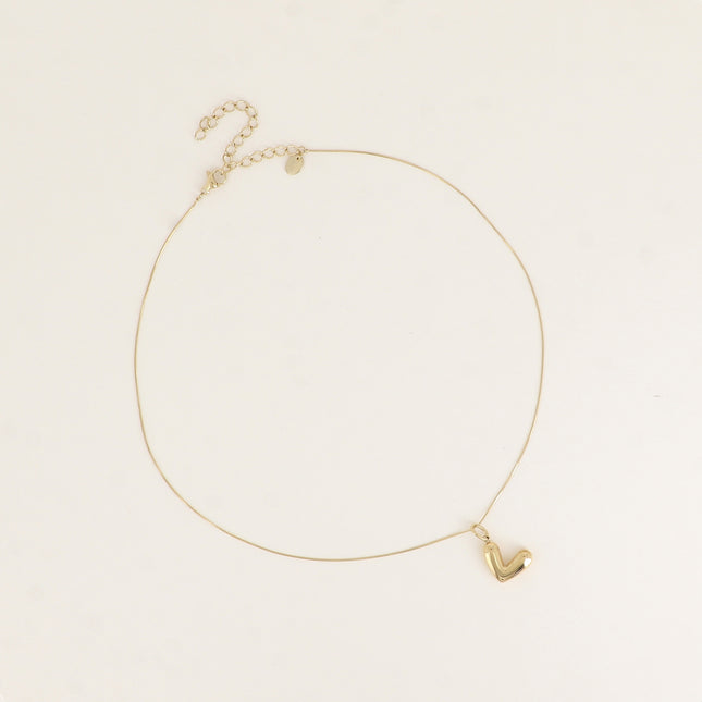 Collier - maille serpent fine et pendentif coeur