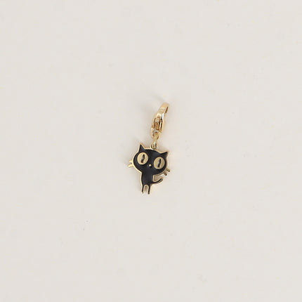 Charm - chat noir émaillé