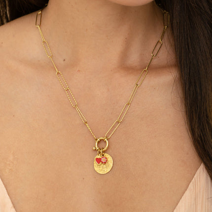 Cartelette WITH LOVE Collier et 6 pendentifs (pièce zébrée avec arbre de vie gravé et résine triangulaire)