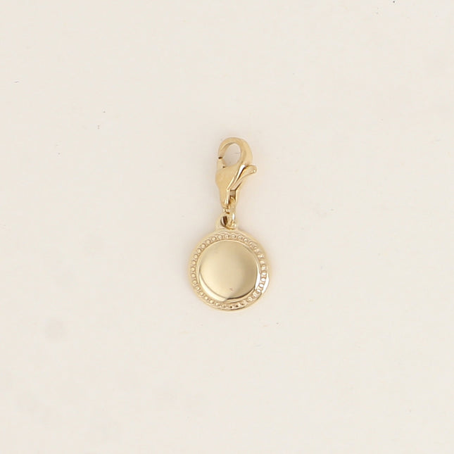 Charm - pendentif rond aux contours milgrain