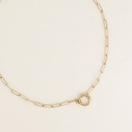 Collier - maille alternée ovale lisse et torsadée, fermoir bouée