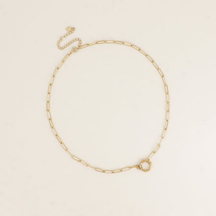 Collier - maille alternée ovale lisse et torsadée, fermoir bouée