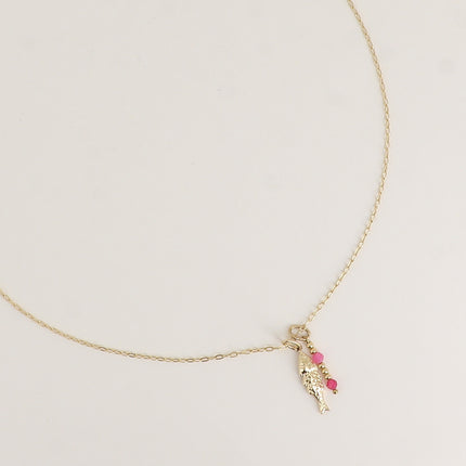 Collier - poisson et pierres naturelles