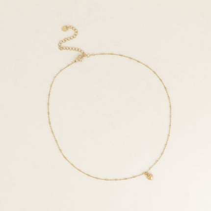 Collier - maillons rectangualire et pendentif coeur