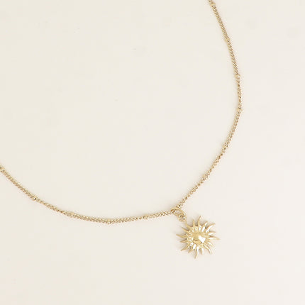 Collier - chaîne avec petites boules et soleil