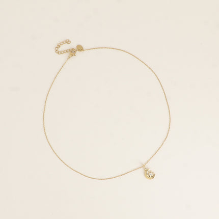 Collier - pendentif croissant de lune et étoile avec cristaux