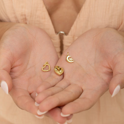 Card with LOVE Necklace and 6 pendants (eclipse, moon and sun medallion and natural stones)