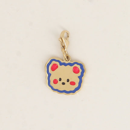 Charm - tête de nounours en émail
