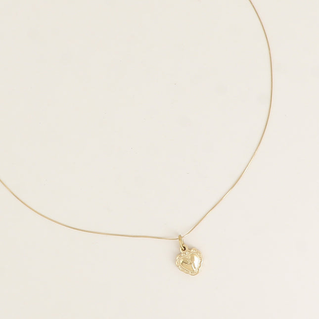 Collier - maille fine serpent et coeur avec croix
