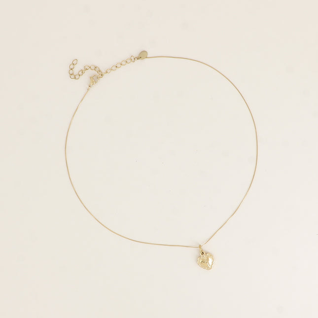 Collier - maille fine serpent et coeur avec croix