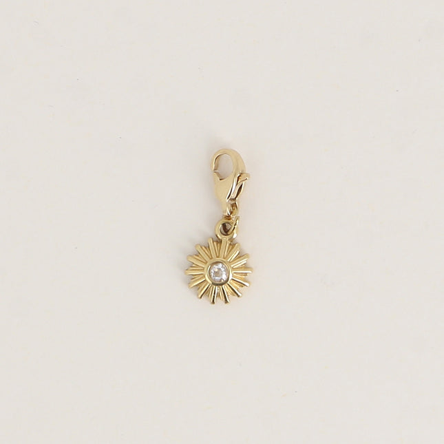Charm - fleur avec cristal central