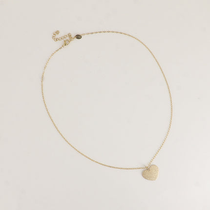 Collier - coeur plat aux reflets pailletés