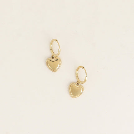 Créoles - coeur avec contour milgrain
