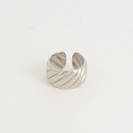Bague large Eulia - anneau effet torsadé