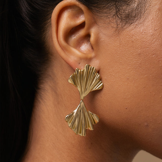 Boucles pendantes - double feuillage