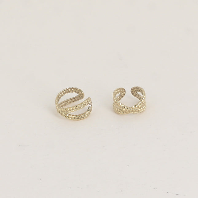 Earcuffs - deux anneaux effet milgrain croisés