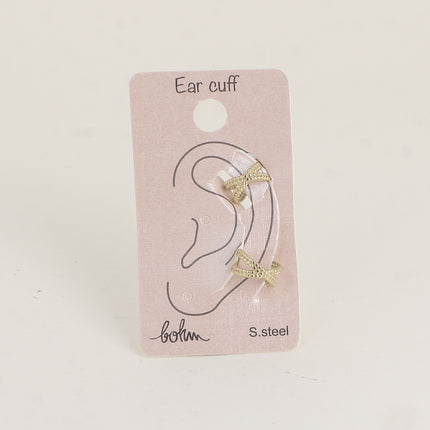 Earcuffs - deux anneaux effet milgrain croisés
