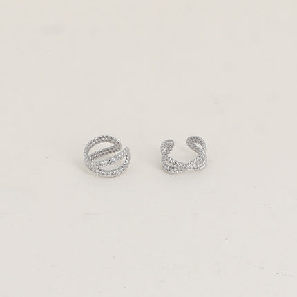 Earcuffs - deux anneaux effet milgrain croisés