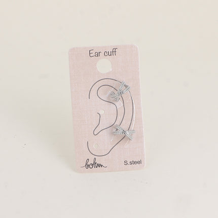 Earcuffs - deux anneaux effet milgrain croisés