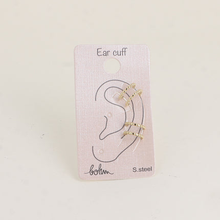 Earcuffs - deux anneaux effet milgrain