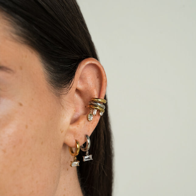 Earcuffs - 3-crystal ring