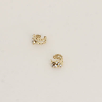 Earcuffs - anneau effet maille et 5 cristaux
