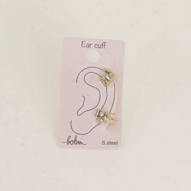 Earcuffs - anneau effet maille et 5 cristaux