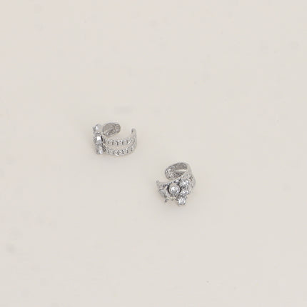 Earcuffs - anneau effet maille et 5 cristaux