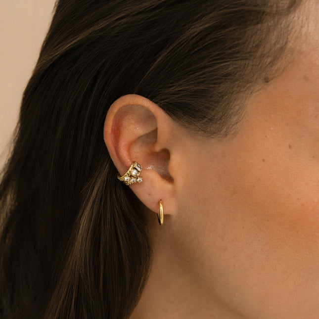 Earcuffs - mesh effect ring and 5 crystals