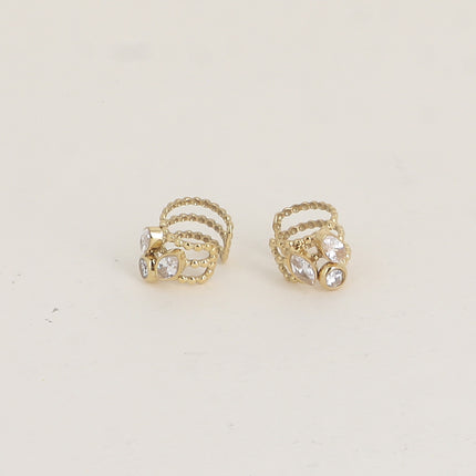 Earcuffs - 3 anneaux milgrain et de 3 cristaux