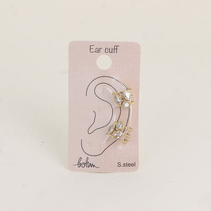 Earcuffs - 3 anneaux milgrain et de 3 cristaux