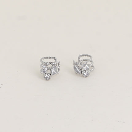 Earcuffs - 3 anneaux milgrain et de 3 cristaux