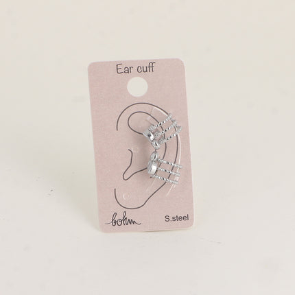 Earcuffs - 3 anneaux milgrain et de 3 cristaux