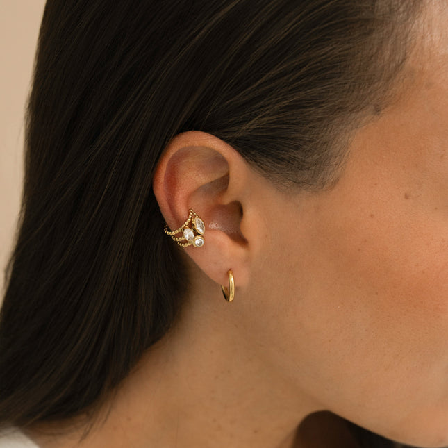 Earcuffs - 3 milgrain rings and 3 crystals