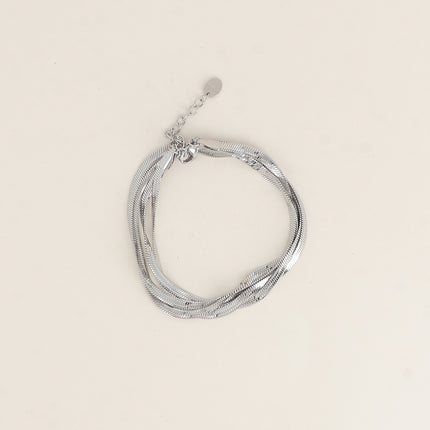Bracelet 2 tours - mailles miroir tressées