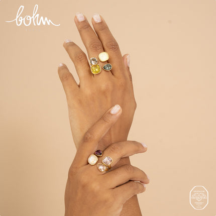Bague ouverte - ornée de cristaux Swarovski® 10mm et goutte