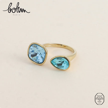 Bague ouverte - ornée de cristaux Swarovski® 10mm et goutte
