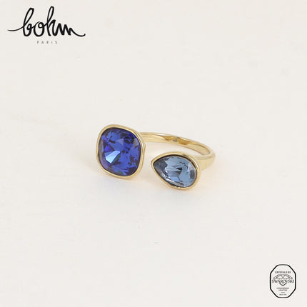 Bague ouverte - ornée de cristaux Swarovski® 10mm et goutte