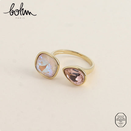 Bague ouverte - ornée de cristaux Swarovski® 10mm et goutte
