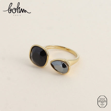 Bague ouverte - ornée de cristaux Swarovski® 10mm et goutte