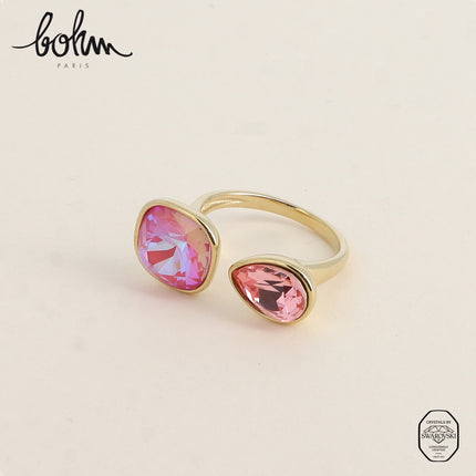 Bague ouverte - ornée de cristaux Swarovski® 10mm et goutte
