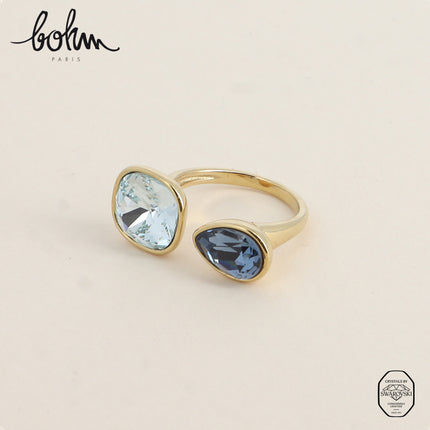 Bague ouverte - ornée de cristaux Swarovski® 10mm et goutte