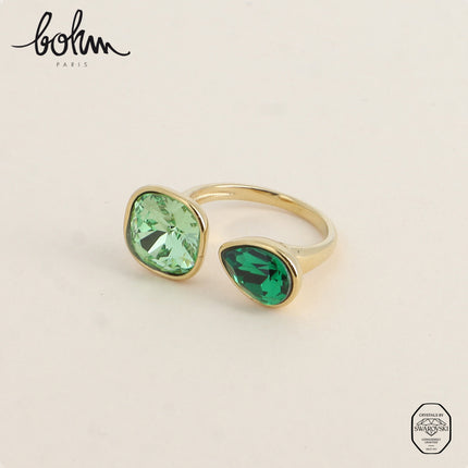 Bague ouverte - ornée de cristaux Swarovski® 10mm et goutte