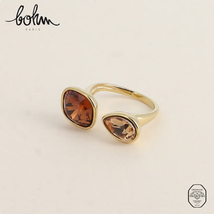 Bague ouverte - ornée de cristaux Swarovski® 10mm et goutte
