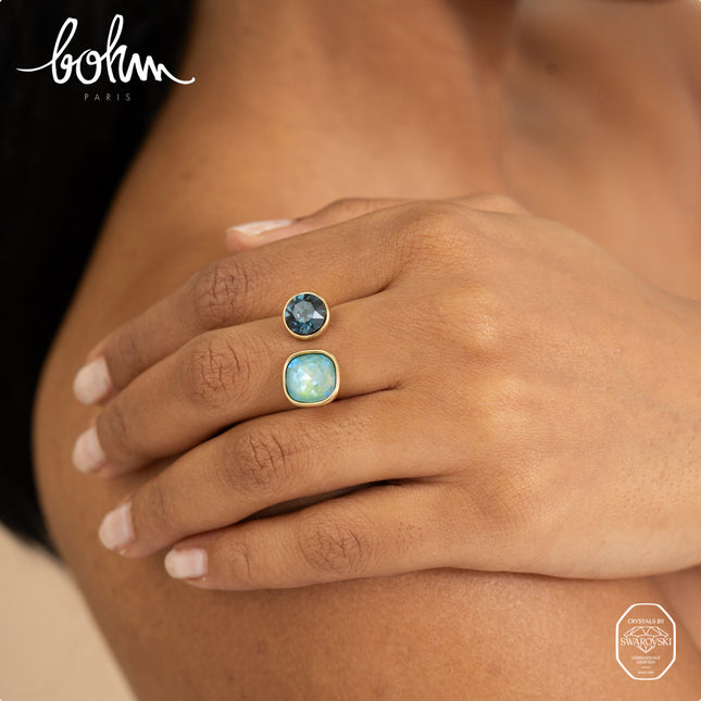 Bague ouverte - ornée de cristaux Swarovski® 10mm et SS39