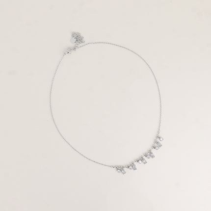 Collier - cristaux ronds et rectangulaires pendants