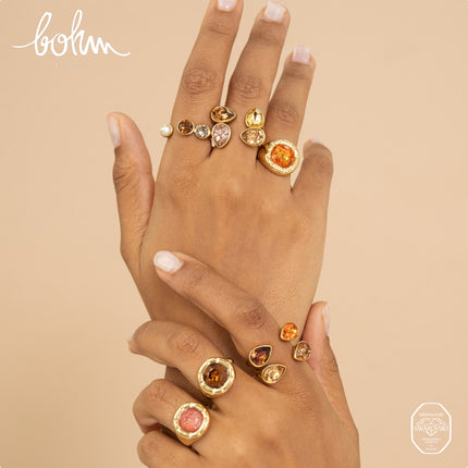 Bague ouverte - ornée de cristaux Swarovski® gouttes