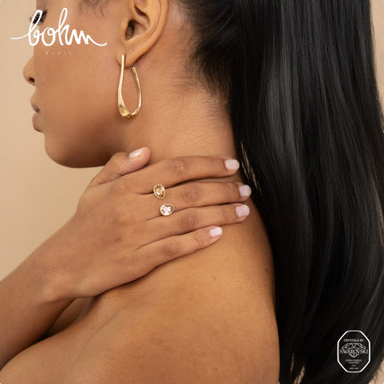 Bague ouverte - ornée de cristaux Swarovski® gouttes