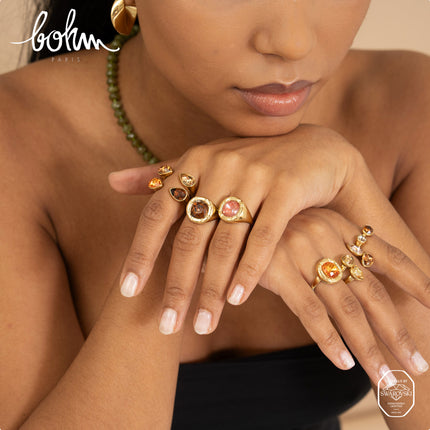 Bague ouverte - ornée de cristaux Swarovski® gouttes